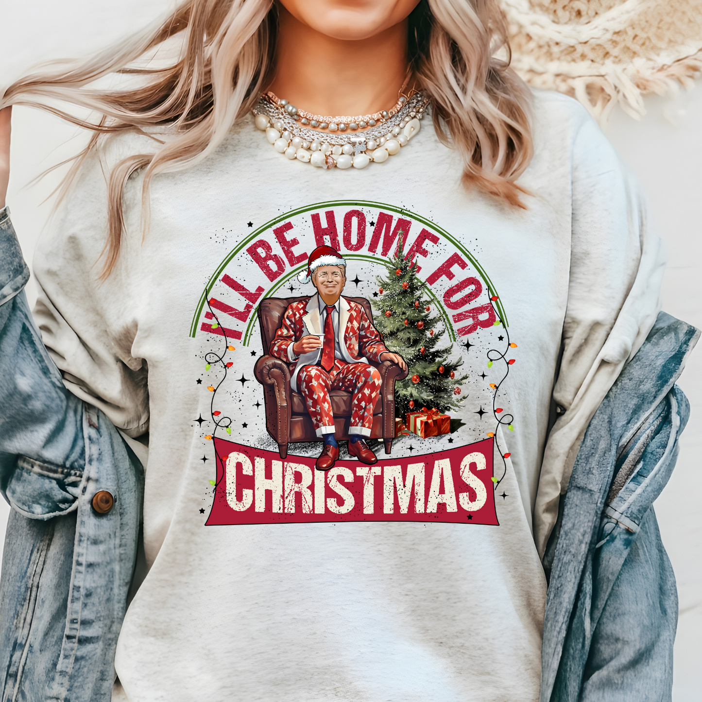 I'll Be Home For Christmas Inspired Crewneck